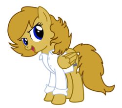 Size: 451x397 | Tagged: safe, artist:huskkies, oc, oc only, oc:professoranna, pony, clothes, female, lab coat, mare, mother, professor, solo, young