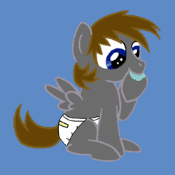 Size: 500x500 | Tagged: safe, artist:endless, oc, oc only, oc:zeus, pony, baby, baby pony, cute, diaper, foal, solo