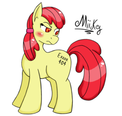 Size: 1390x1324 | Tagged: safe, artist:miikymod, apple bloom, earth pony, pony, g4, 404, cutie mark, female, mare, older, older apple bloom, simple background, solo, transparent background