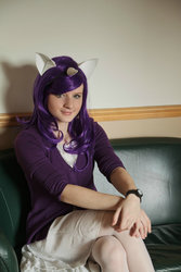 Size: 730x1095 | Tagged: safe, artist:henrickson, artist:whimsical-demon, rarity, human, g4, cosplay, irl, irl human, photo, solo