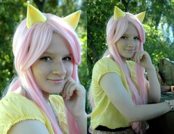 Size: 900x696 | Tagged: safe, artist:whimsical-demon, fluttershy, human, g4, cosplay, irl, irl human, photo, solo