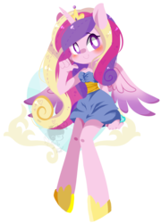 Size: 1204x1668 | Tagged: safe, artist:snow angel, princess cadance, anthro, g4, ambiguous facial structure, clothes, dress, female, simple background, solo, transparent background