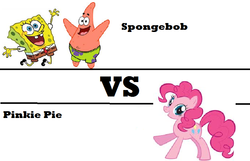 Size: 816x524 | Tagged: safe, artist:angrynoahs, pinkie pie, g4, male, patrick star, spongebob squarepants, spongebob squarepants (character)