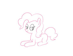 Size: 1017x786 | Tagged: safe, artist:eggrole7, pinkie pie, g4, female, lineart, monochrome, prone, solo