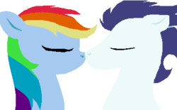 Size: 415x257 | Tagged: safe, artist:pdorothynics, rainbow dash, soarin', g4, eyes closed, female, male, ship:soarindash, shipping, straight