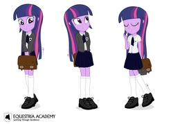 Size: 1050x750 | Tagged: safe, artist:dm29, twilight sparkle, equestria girls, g4, blushing, clothes, equestria academy, female, school uniform, schoolgirl, solo