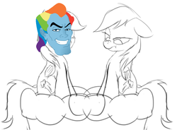 Size: 1000x734 | Tagged: safe, artist:midnightstarme, rainbow dash, g4, beauty and the beast, gaston legume