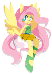 Size: 1021x1455 | Tagged: safe, artist:snow angel, fluttershy, anthro, g4, ambiguous facial structure, clothes, female, simple background, skirt, solo, transparent background