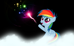 Size: 2880x1800 | Tagged: safe, artist:capt-nemo, artist:wingdune41, rainbow dash, g4, cloud, cute, dashabetes, female, filly rainbow dash, lighting, looking up, open mouth, reflection, sitting, smiling, solo, vector, wallpaper