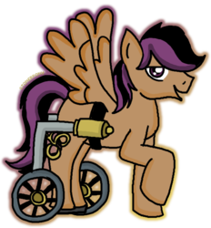 Size: 847x912 | Tagged: safe, artist:st0nerp0ny, stellar eclipse, pegasus, pony, g4, male, simple background, solo, spread wings, stallion, transparent background, wheelchair, wings