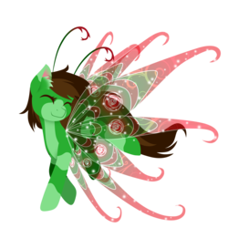 Size: 4500x4500 | Tagged: safe, artist:fuyusfox, oc, oc only, oc:felicity rose, breezie, absurd resolution, colored wings, gradient wings, solo, sparkly wings, wings