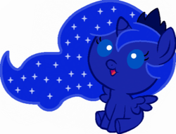 Size: 510x390 | Tagged: artist needed, safe, princess luna, alicorn, pony, g4, baby, baby pony, base used, chibi, cute, daaaaaaaaaaaw, female, filly, foal, lunabetes, simple background, solo, woona, younger