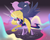 Size: 2000x1600 | Tagged: safe, artist:jessy, princess cadance, princess celestia, princess luna, twilight sparkle, alicorn, pony, g4, alicorn tetrarchy, female, glowing eyes, glowing horn, horn, magic, mare, super saiyan princess, twilight sparkle (alicorn)