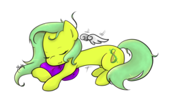 Size: 1024x637 | Tagged: safe, artist:midnightpremiere, oc, oc only, oc:lemon party, pegasus, pony, pillow, solo