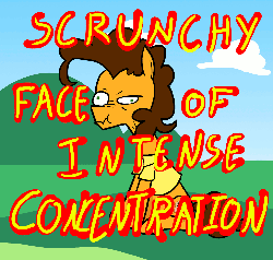 Size: 1280x1223 | Tagged: safe, artist:grandpalove, cheese sandwich, ask trixie and cheese, g4, animated, male, scrunchy face, solo