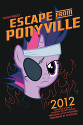 Size: 447x672 | Tagged: artist needed, safe, twilight sparkle, g4, escape from new york, female, future twilight, movie poster, solo