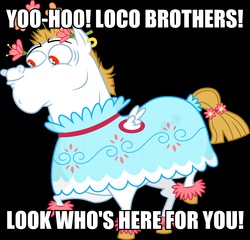 Size: 2281x2193 | Tagged: safe, bulk biceps, g4, crossdressing, f troop, high res, image macro, meme, solo, the loco brothers