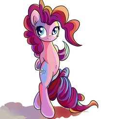 Size: 1920x1900 | Tagged: safe, artist:qweeli, pinkie pie, earth pony, pony, g4, belly, belly button, bipedal, cute, female, solo