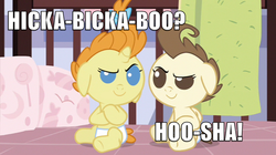 Size: 958x536 | Tagged: safe, edit, screencap, pound cake, pumpkin cake, a friend in deed, g4, my little pony: friendship is magic, image macro, kim possible, meme