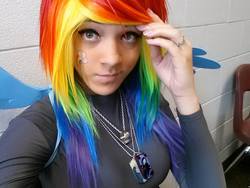 Size: 960x720 | Tagged: safe, artist:hollywoodenvy, rainbow dash, human, g4, cosplay, irl, irl human, photo, solo