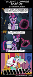 Size: 850x2000 | Tagged: safe, artist:drawponies, princess celestia, twilight sparkle, alicorn, pony, unicorn, g4, comic, crossover, dear princess celestia, death, death note, female, heart attack, hnnng, levitation, magic, mare, murder, regicide, telekinesis