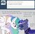 Size: 600x584 | Tagged: safe, artist:lulubell, princess celestia, oc, oc:night watch, bat pony, pony, ask night watch, g4, eyes closed, fangs, floppy ears, raised hoof, smiling, tumblr