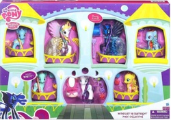 Size: 723x505 | Tagged: safe, dewdrop dazzle, fluttershy, minty, nightmare moon, princess celestia, rainbow dash, rarity, spike, g4, brushable, toy