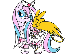 Size: 1024x768 | Tagged: safe, artist:omegaridersangou, star catcher, g3, g4, cosplay, cure melody, female, g3 to g4, generation leap, precure, pretty cure, solo, suite precure