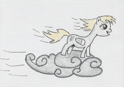 Size: 1014x710 | Tagged: safe, artist:nightfly19, derpy hooves, pegasus, pony, g4, female, mare, solo, traditional art