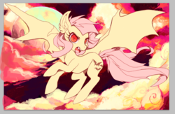 Size: 600x392 | Tagged: safe, artist:theuselesstoe, fluttershy, g4, female, flutterbat, solo