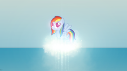 Size: 1920x1080 | Tagged: safe, artist:austiniousi, artist:karl97, rainbow dash, g4, alternate hairstyle, clothes, female, glowing, lens flare, socks, solo, striped socks, vector, wallpaper