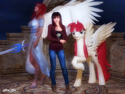 Size: 3900x2944 | Tagged: safe, artist:axel-doi, oc, oc only, human, 3d, high res, human ponidox, humanized, lauren faust, winged humanization