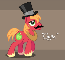 Size: 2000x1844 | Tagged: safe, artist:mysticolt, big macintosh, earth pony, pony, g4, hat, male, monocle, moustache, quite, solo, stallion, top hat