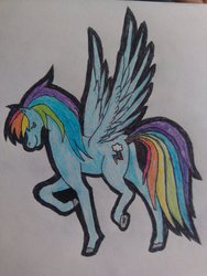 Size: 1024x1365 | Tagged: safe, artist:alexisdragonstorm, rainbow dash, g4, female, solo, traditional art