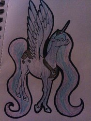 Size: 1024x1365 | Tagged: safe, artist:alexisdragonstorm, princess luna, g4, female, solo, traditional art