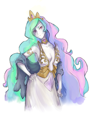 Size: 913x1207 | Tagged: safe, artist:nati789, princess celestia, human, g4, clothes, dress, female, humanized, pixiv, pony coloring, solo