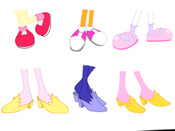 Size: 2592x1944 | Tagged: safe, artist:toonboy1029, apple bloom, princess cadance, princess celestia, princess luna, scootaloo, sweetie belle, g4, ankle socks, clothes, cutie mark crusaders, feet, frilly socks, high heels, mary janes, shoes, slippers, sneakers, socks