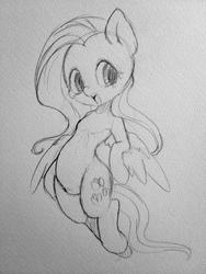 Size: 960x1280 | Tagged: safe, artist:ayahana, fluttershy, g4, female, grayscale, monochrome, solo