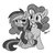 Size: 1024x993 | Tagged: safe, artist:bloodyhellhayden, pinkie pie, rainbow dash, g4, blushing, clothes, female, lesbian, monochrome, scarf, ship:pinkiedash, shipping