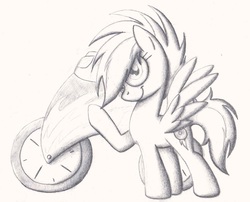 Size: 1785x1441 | Tagged: safe, artist:pupster0071, scootaloo, g4, cutie mark, female, monochrome, older, solo, traditional art