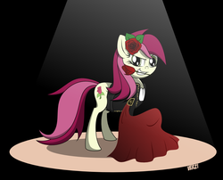 Size: 1101x889 | Tagged: dead source, safe, artist:verzi-9, roseluck, g4, female, matador, solo