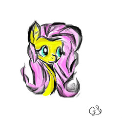 Size: 514x495 | Tagged: safe, artist:gpgo-sparkling-panda, fluttershy, pegasus, pony, g4, female, portrait, solo