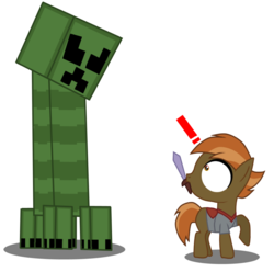 Size: 1376x1363 | Tagged: dead source, safe, artist:animeenemy, button mash, earth pony, pony, g4, colt, creeper, foal, male, minecraft, simple background, transparent background