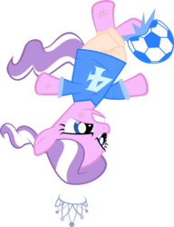 Size: 1670x2174 | Tagged: safe, artist:magerblutooth, diamond tiara, earth pony, pony, g4, bicycle kick, clothes, female, filly, foal, football, kick, simple background, solo, transparent background, uniform, vector