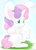 Size: 1750x2400 | Tagged: safe, artist:lamia, sweetie belle, rabbit, g4, bucktooth, bunnified, bunny belle, chest fluff, cute, diasweetes, female, fluffy, horn, raised leg, smiling, solo, species swap