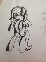 Size: 1936x2592 | Tagged: safe, artist:php106, fluttershy, g4, female, ink, monochrome, solo, traditional art