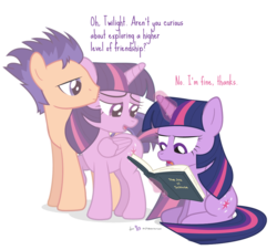 Size: 1095x990 | Tagged: safe, artist:dm29, flash sentry, twilight sparkle, alicorn, pony, g4, book, bookhorse, dialogue, female, frown, glare, grumpy, magic, male, mare, open mouth, raised hoof, reading, self ponidox, ship:flashlight, shipping, simple background, sitting, smiling, straight, transparent background, tumblr, twilight sparkle (alicorn)