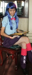 Size: 435x1000 | Tagged: safe, artist:dreamersu, twilight sparkle, human, equestria girls, g4, cosplay, irl, irl human, photo, solo