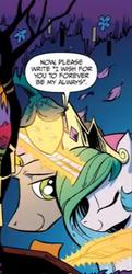 Size: 226x466 | Tagged: safe, artist:andy price, idw, official comic, king sombra, princess celestia, g4, spoiler:comic, spoiler:comic19, always, female, good king sombra, male, romance, ship:celestibra, shipping, straight