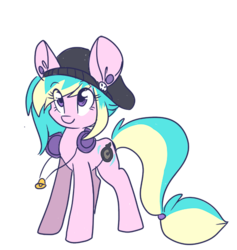 Size: 500x528 | Tagged: safe, artist:indiefoxtail, oc, oc only, earth pony, pony, beanie, female, hat, headphones, mare, solo